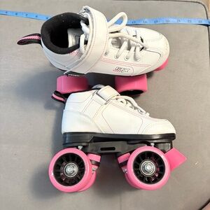 White and Pink Roller Skates